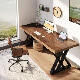 55"Dx27"Wx29"H Computer Desk with Black Metal Frame for Home Office Bedroom, Modern Simple Style PC Table, Writing Desk