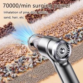 Car Mounted Rope Vacuum Cleaner: Compact and Lightweight, High-power, High Suction, Dual-purpose for Both Dry and Wet, Suitable for Cars, Mini Multifu