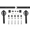 4.9FT/6FT/6.6FT/8FT Black Carbon Steel Big Hanger Roller Interior Sliding Barn Door Hardware